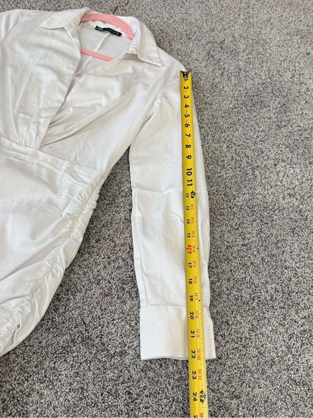 NWOT Zara White Shirt Dress Mini Bodycon Minimalist Wrap Top Preppy Women’s XS - Picture 9 of 15
